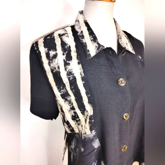 CROPPED RAYON BALI BLOUSE - Picture 1 of 8